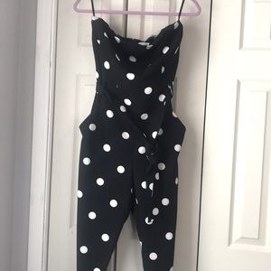 New York & Co Polka Dot Strapless Romper